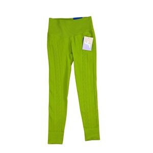 JoyLab Kids Girls High Rise Textured Leggings Bright Green XS Athleisure Sporty